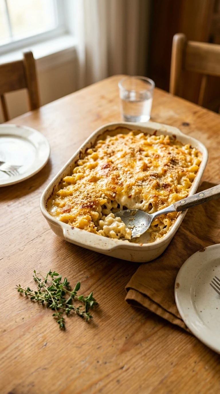 cozy summer mac and cheese baked ready to serve