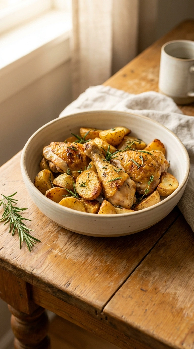 Warm Roast Chicken With Potatoes for a Comforting Evening