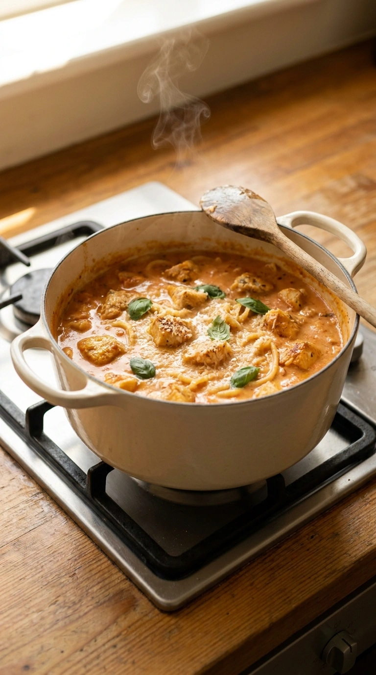Cooking instructions for cozy weeknight pasta dinner