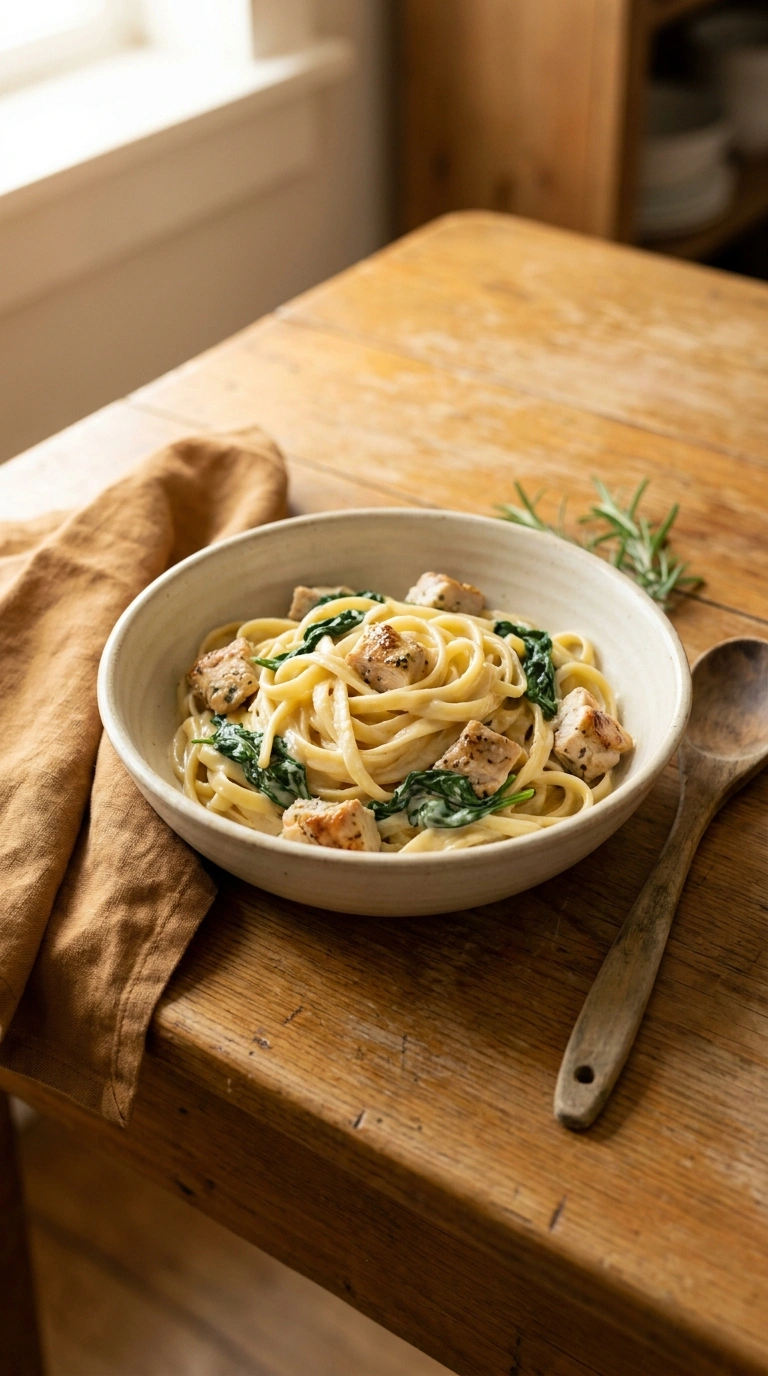 cozy creamy weeknight pasta ready to serve