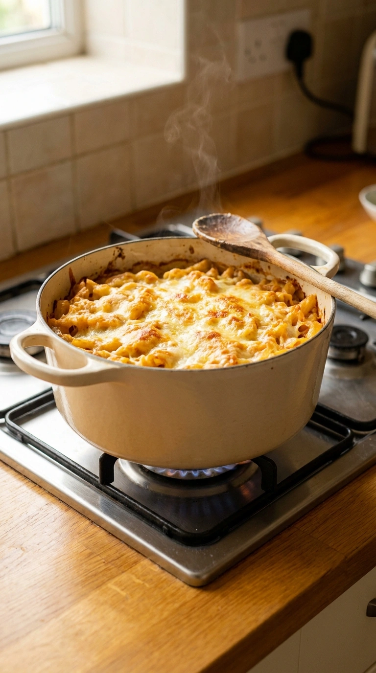 Cooking instructions for cozy weeknight pasta bake