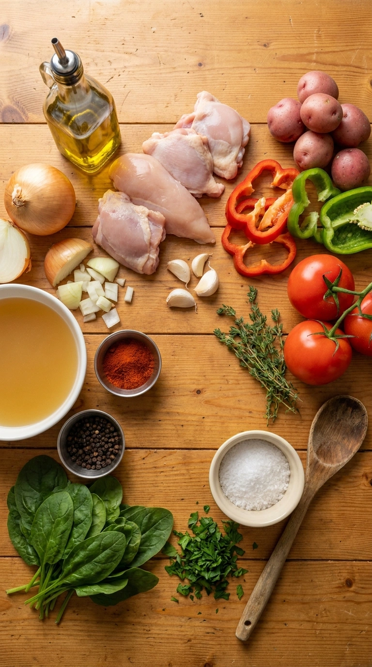 Ingredients for cozy weeknight skillet dinner