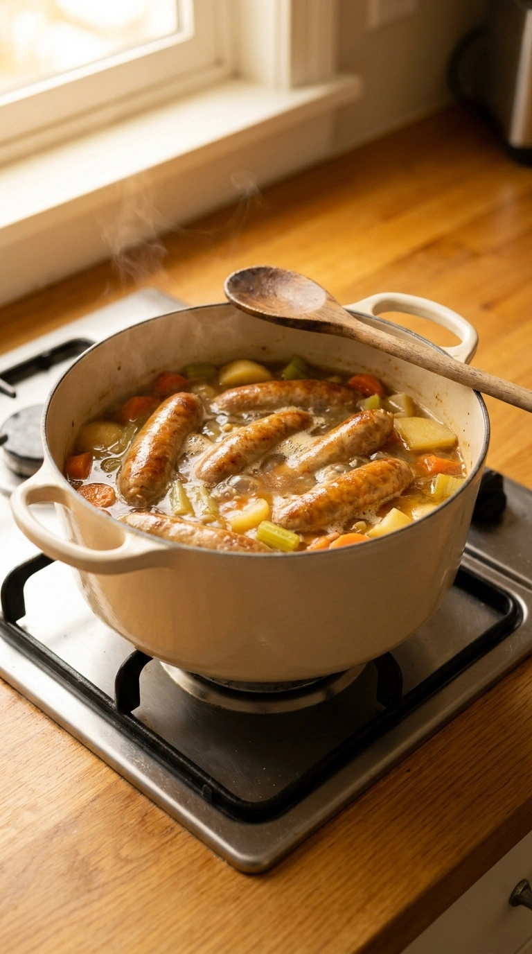 Cooking instructions for cozy sausage skillet weeknight
