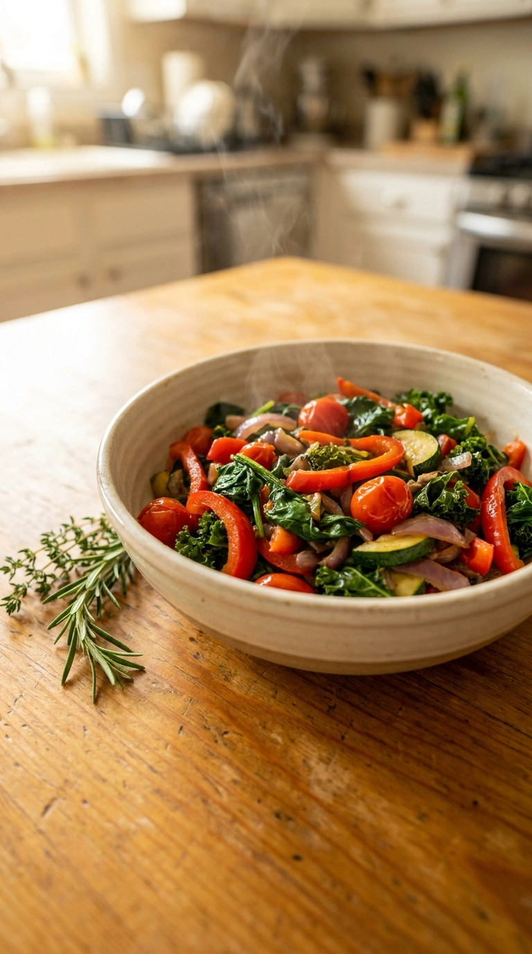 Warm Veggie Skillet Dinner for a Comforting Meatless Night