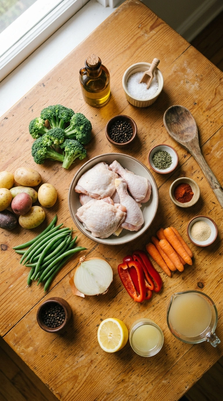 Ingredients for cozy back to school sheet pan dinner