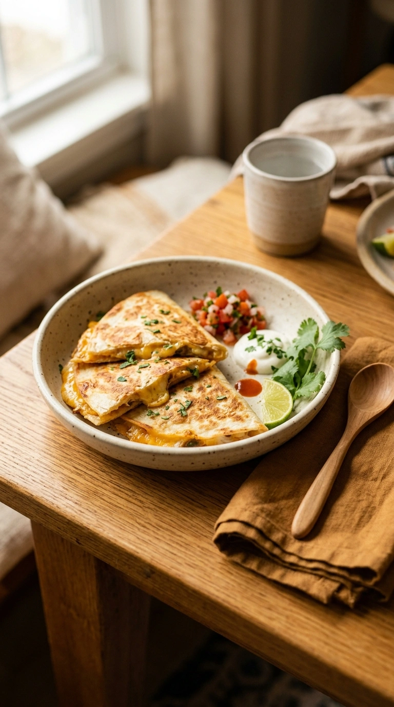 cozy after school quesadilla dinner ready to serve
