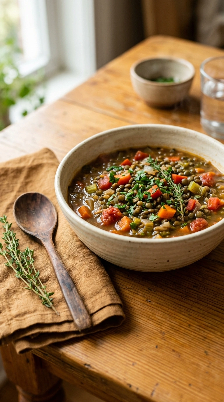 cozy meatless weeknight dinner ready to serve