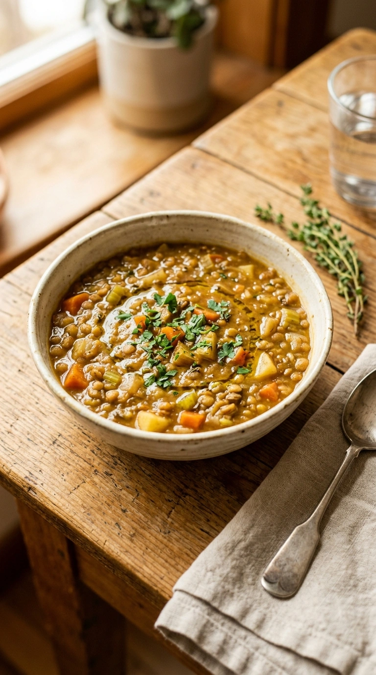 Heartwarming Lentil Dinner for a Slower Meatless Evening