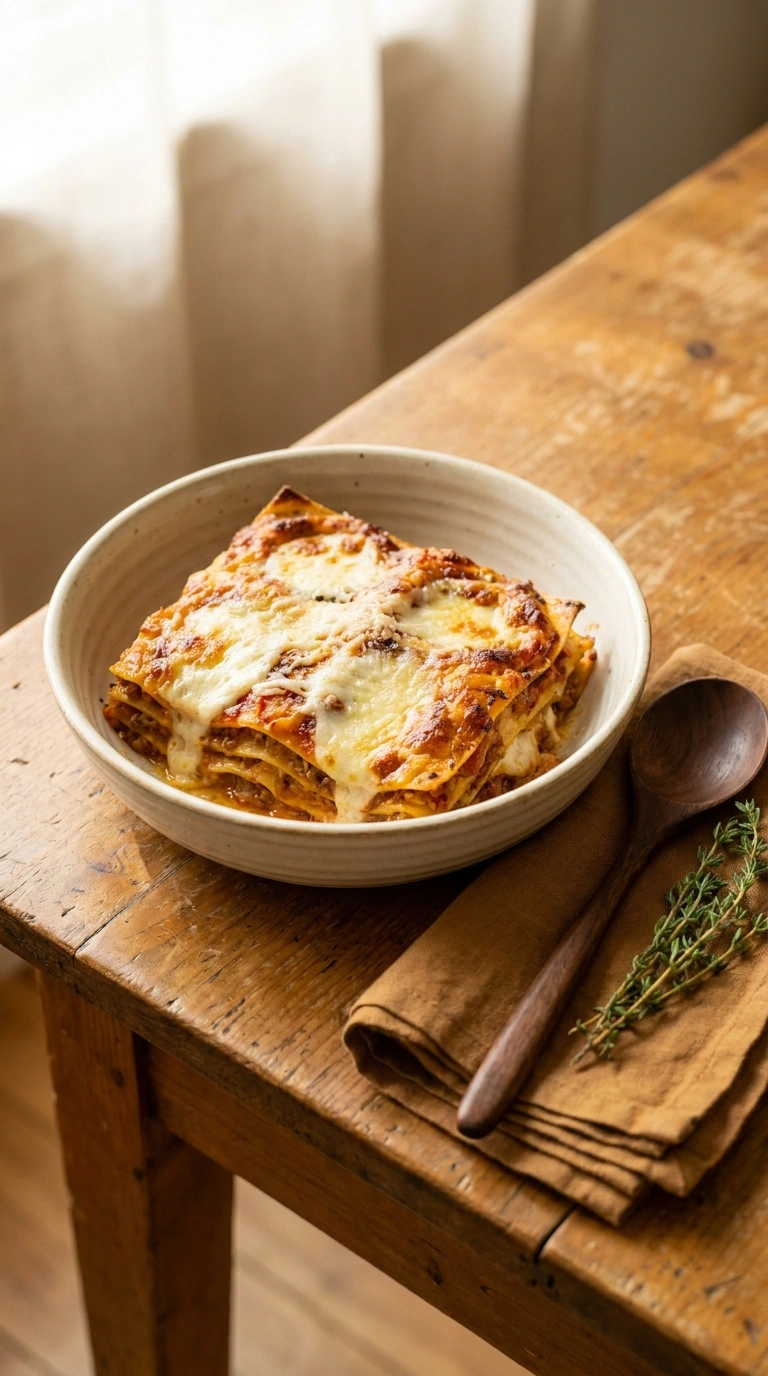 cozy lasagna warm ready to serve