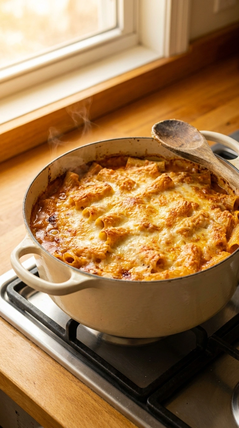 Cooking instructions for cozy baked rigatoni warm