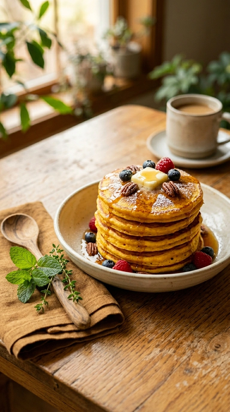 cozy pumpkin pancakes back to school ready to serve