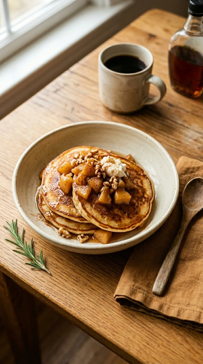 cozy apple cinnamon pancakes back to school ready to serve