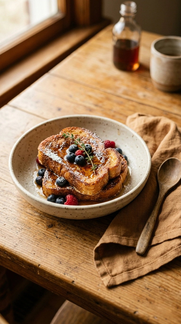 cozy cinnamon french toast ready to serve