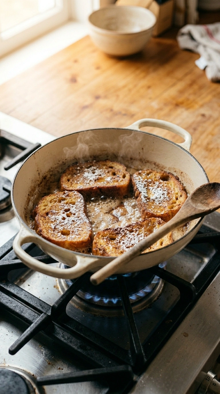 Cooking instructions for cozy cinnamon french toast