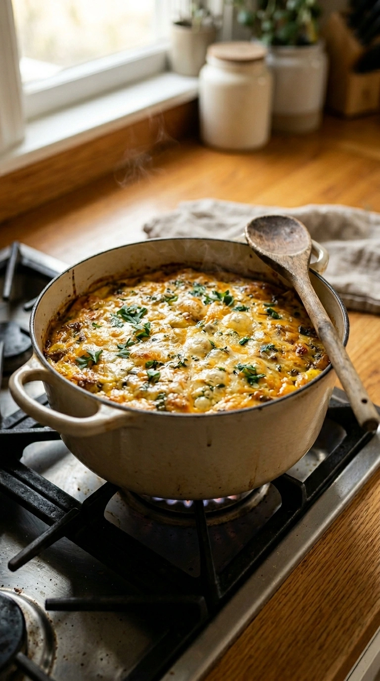 Cooking instructions for cozy egg breakfast