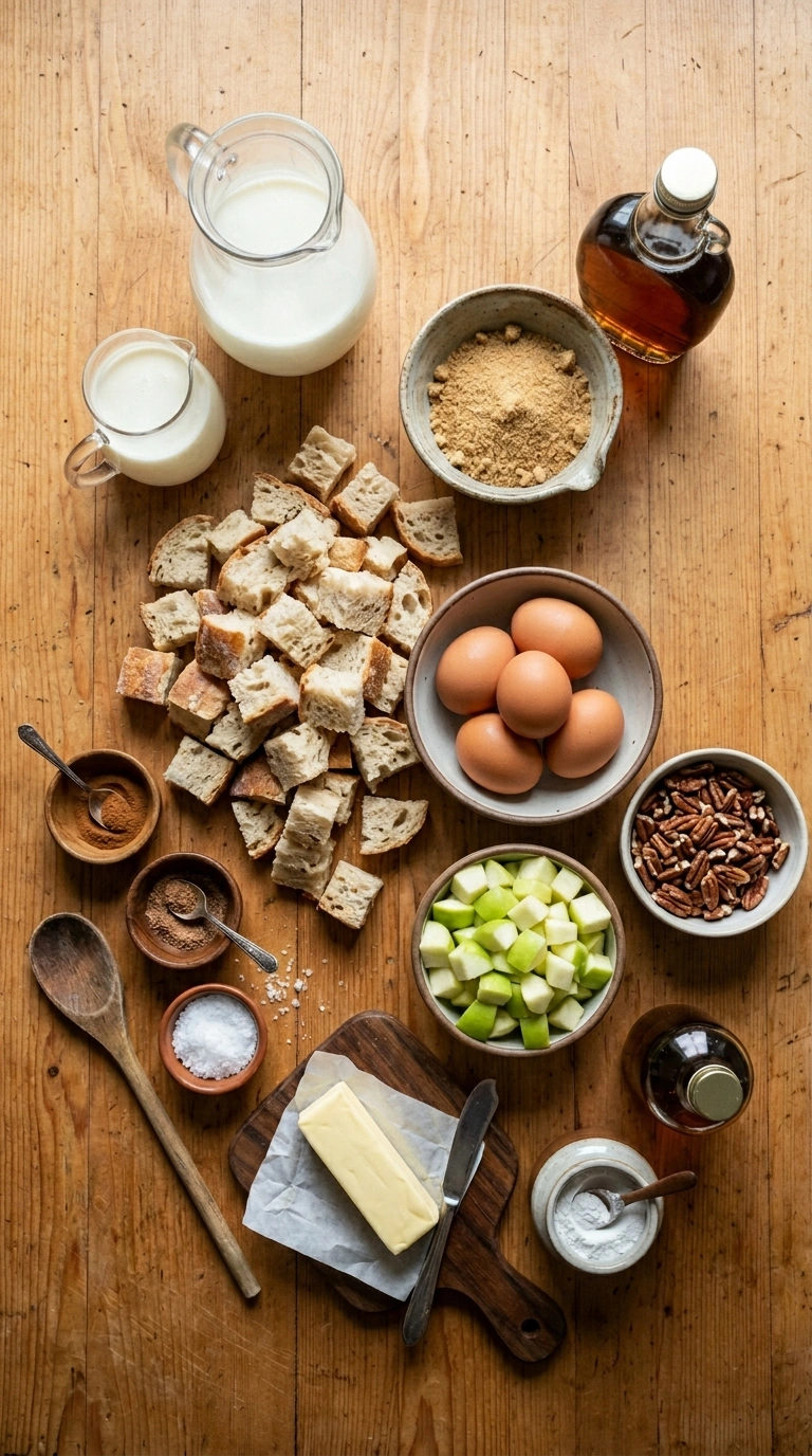 Ingredients for cozy sweet brunch