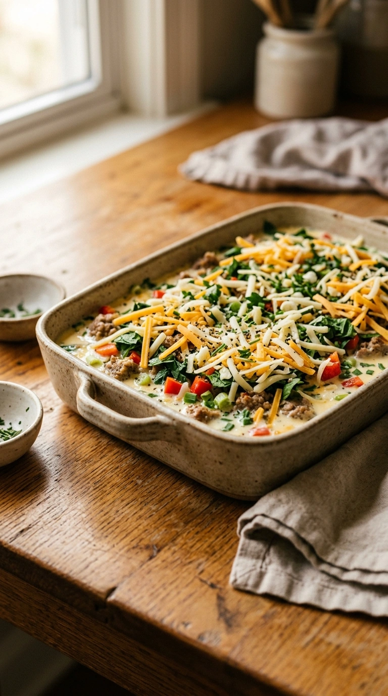 Cooking instructions for cozy savory brunch