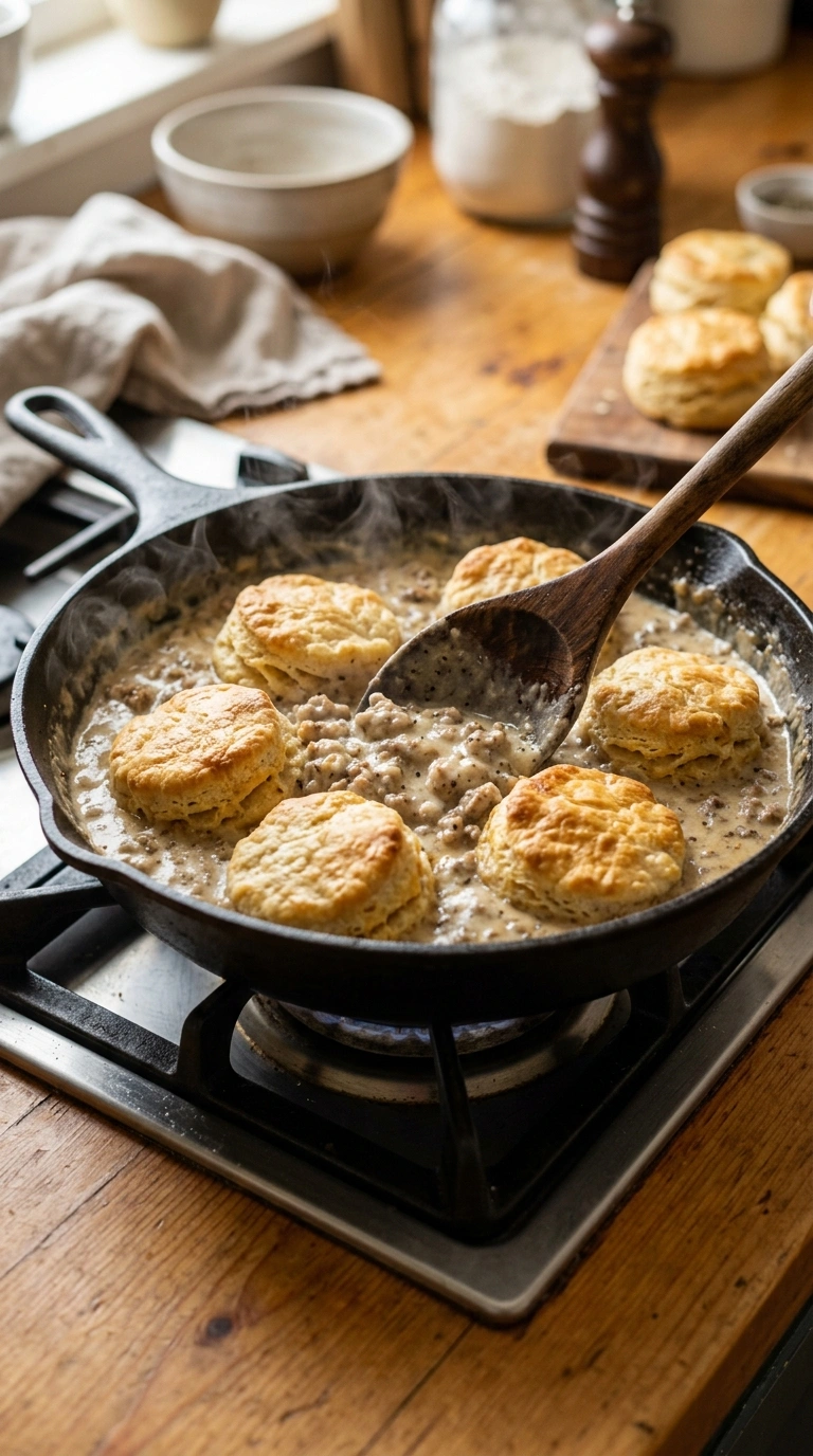 Cooking instructions for cozy breakfast biscuits
