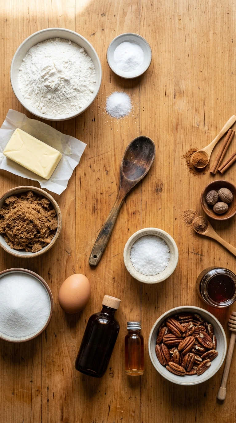 Ingredients for cozy maple cookies