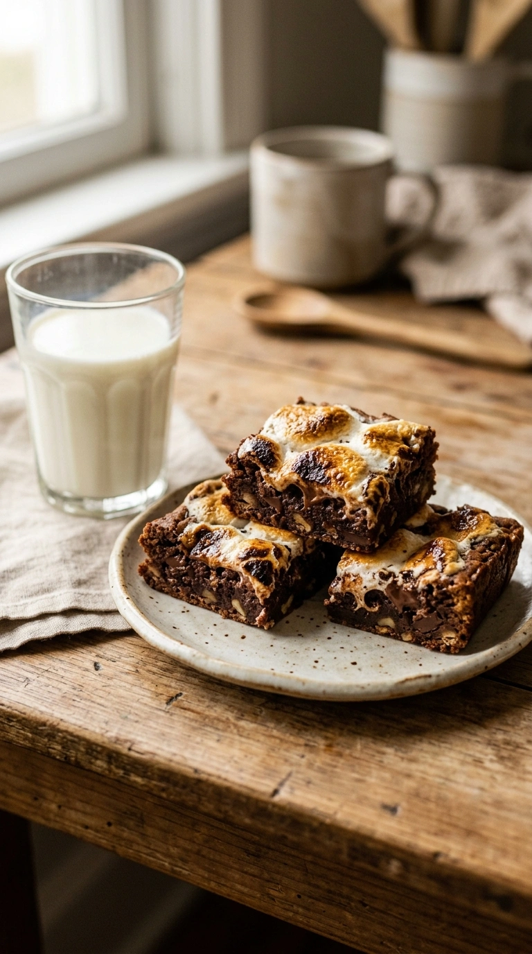 cozy s'mores cookies bars ready to serve