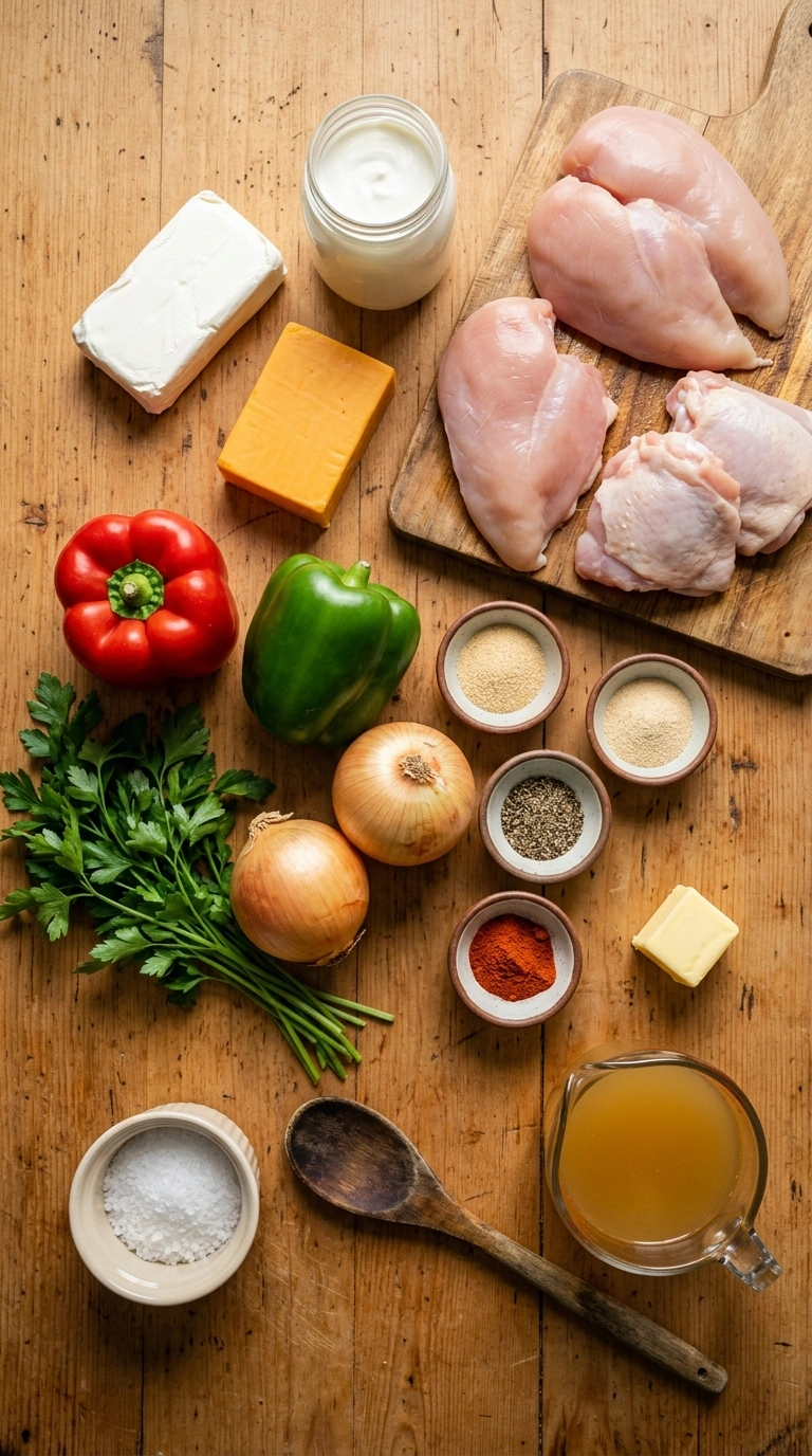 Ingredients for cozy dip appetizer