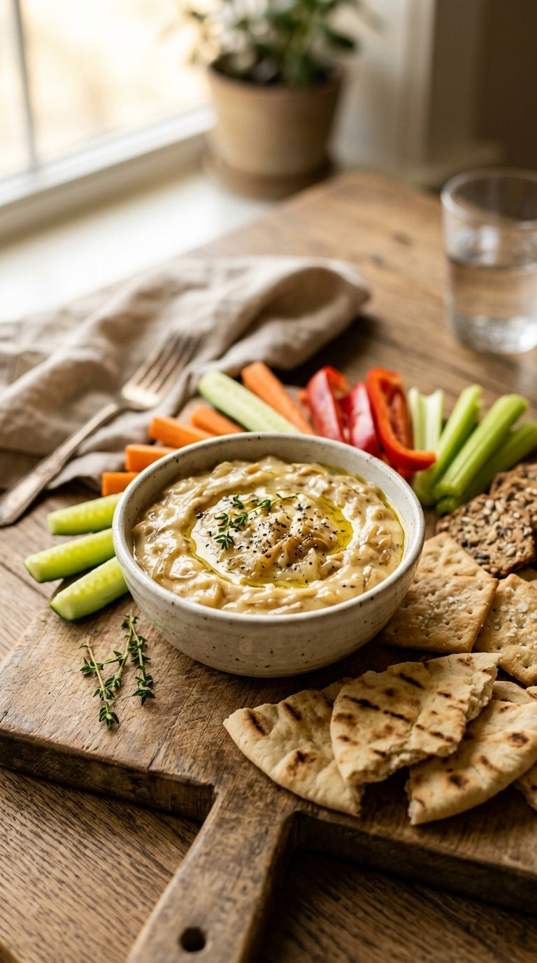 cozy french onion dip ready to serve