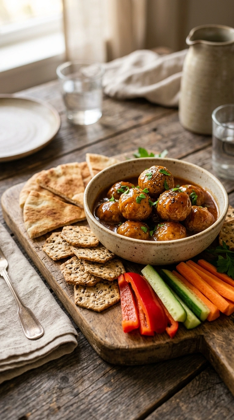 cozy meatballs appetizer ready to serve
