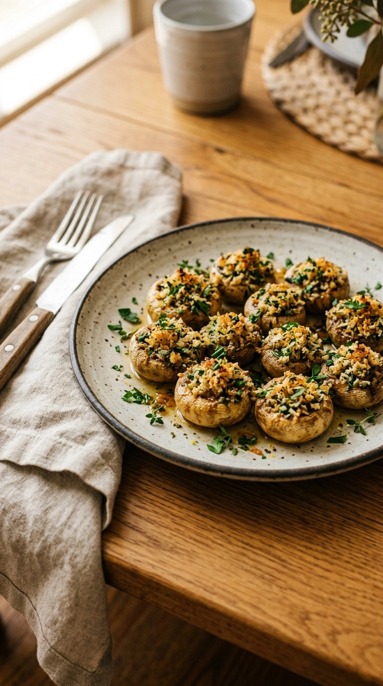 Warm Stuffed Mushrooms for a Slow Dinner Party