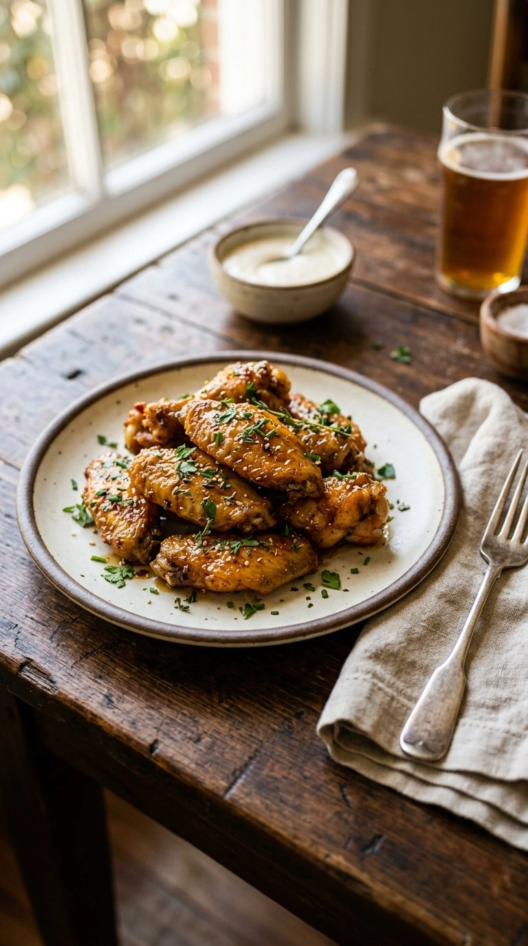 cozy chicken wings ready to serve