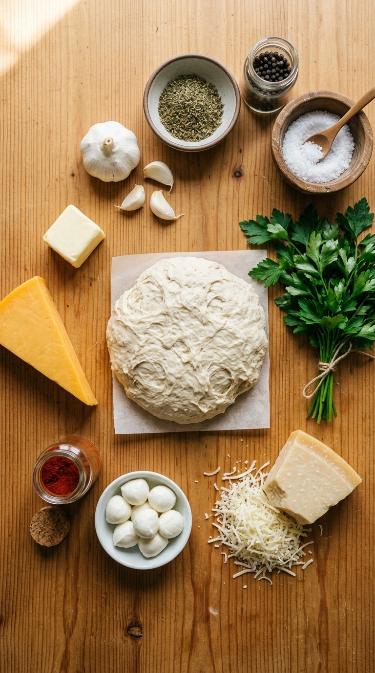 Ingredients for cozy pull apart bread app