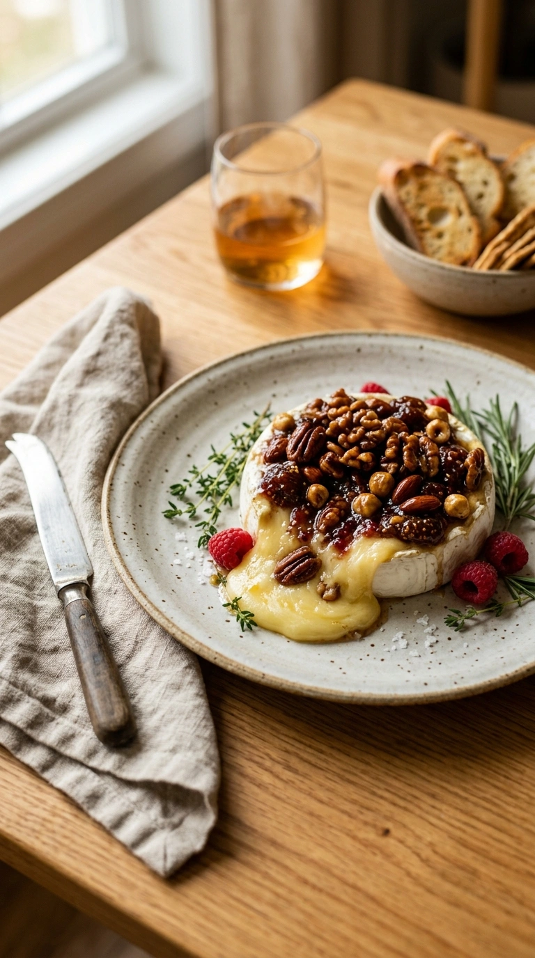 Heartwarming Baked Brie for a Comforting Cozy Dinner Party