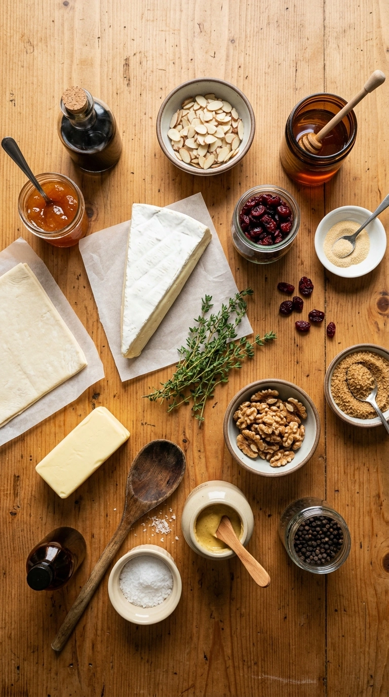 Ingredients for cozy baked brie