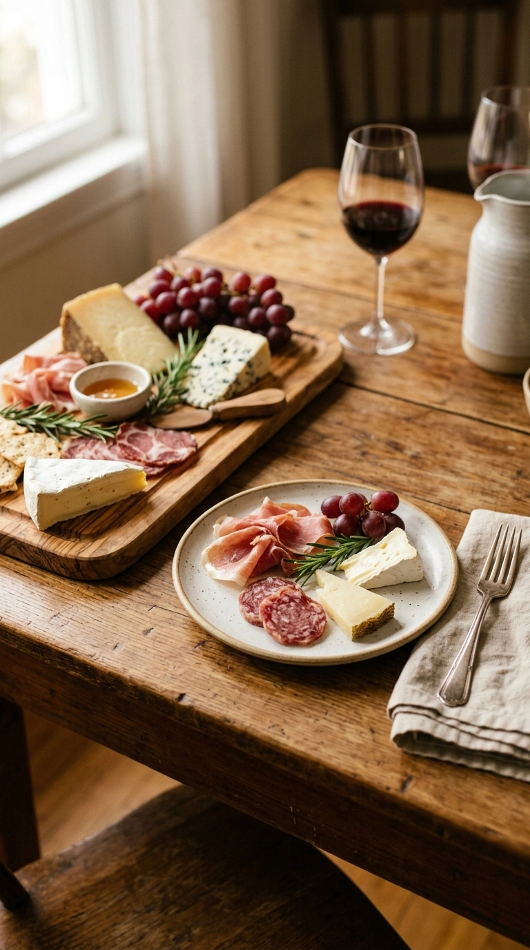 cozy charcuterie ready to serve