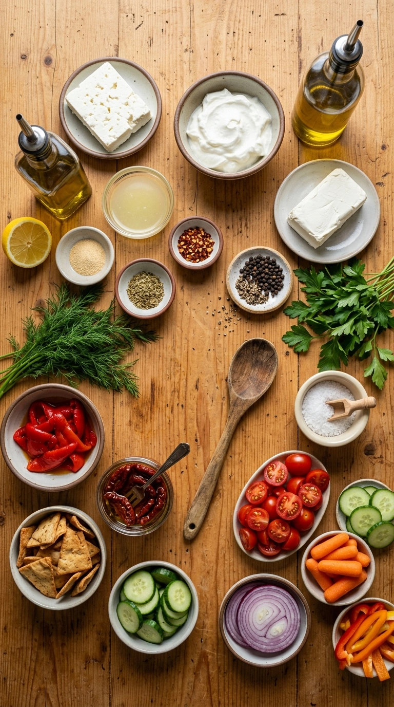 Ingredients for cozy whipped feta