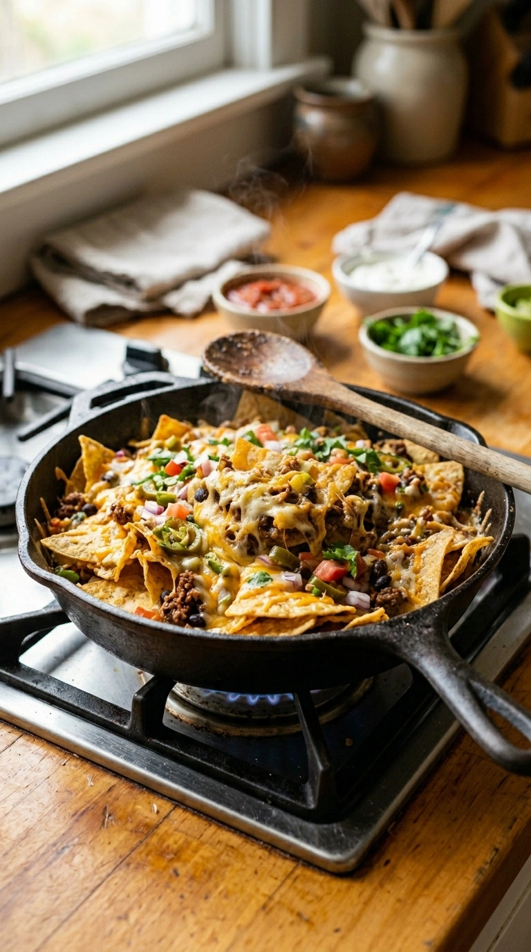 Cooking instructions for cozy game day nachos