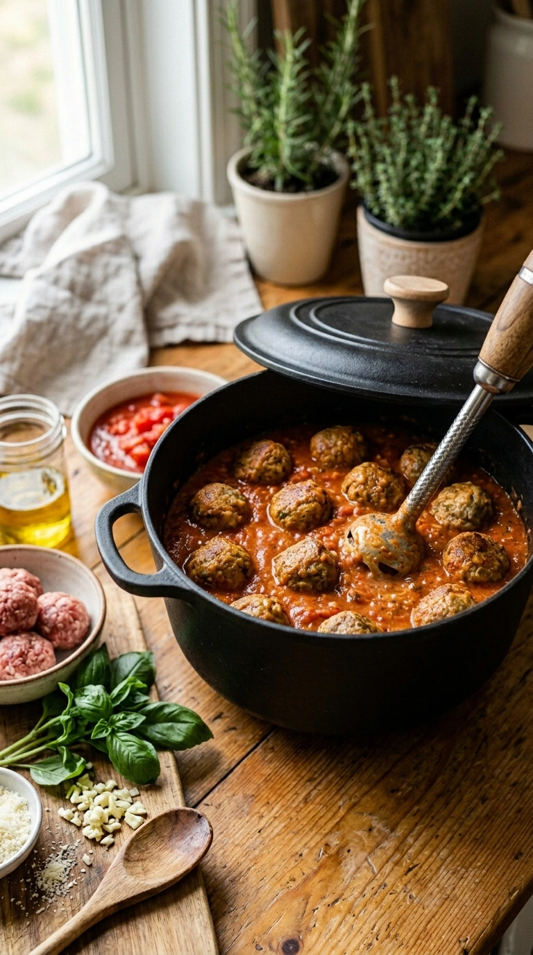 Cooking instructions for cozy game day tailgate meatballs