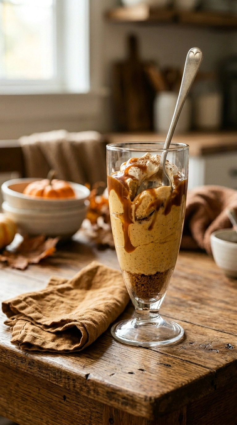 cozy no bake pumpkin cheesecake ready to serve