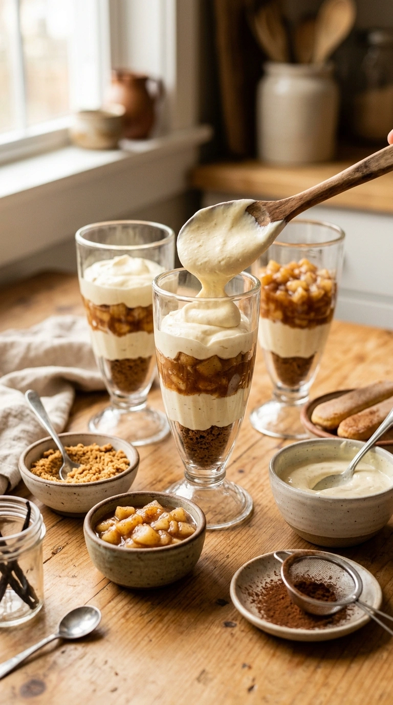 Cooking instructions for cozy no bake apple cinnamon cheesecake