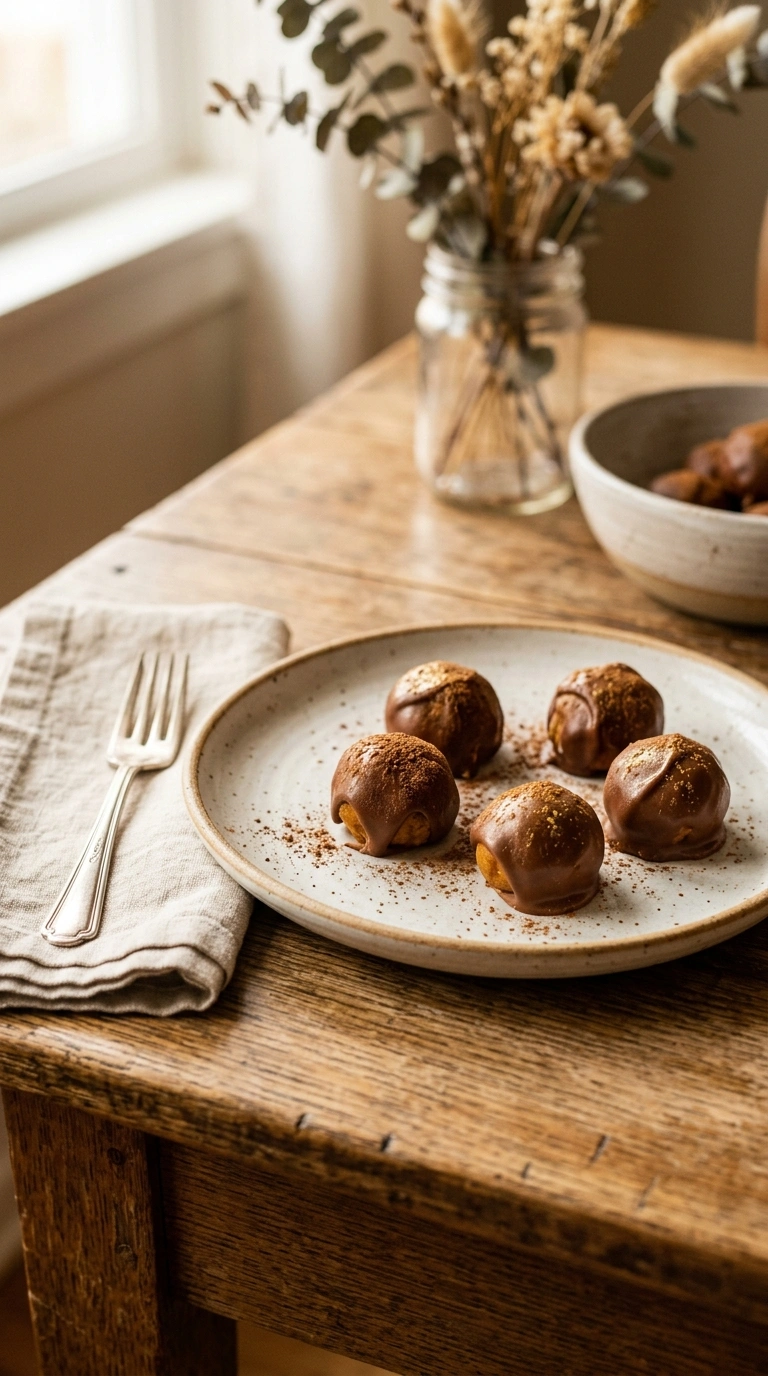 cozy no bake pumpkin spice truffles ready to serve