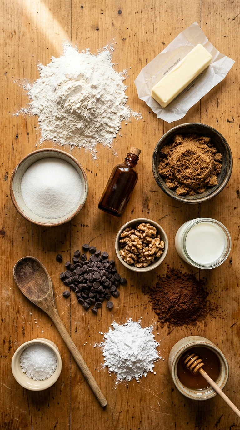 Ingredients for cozy no bake cookie dough bars
