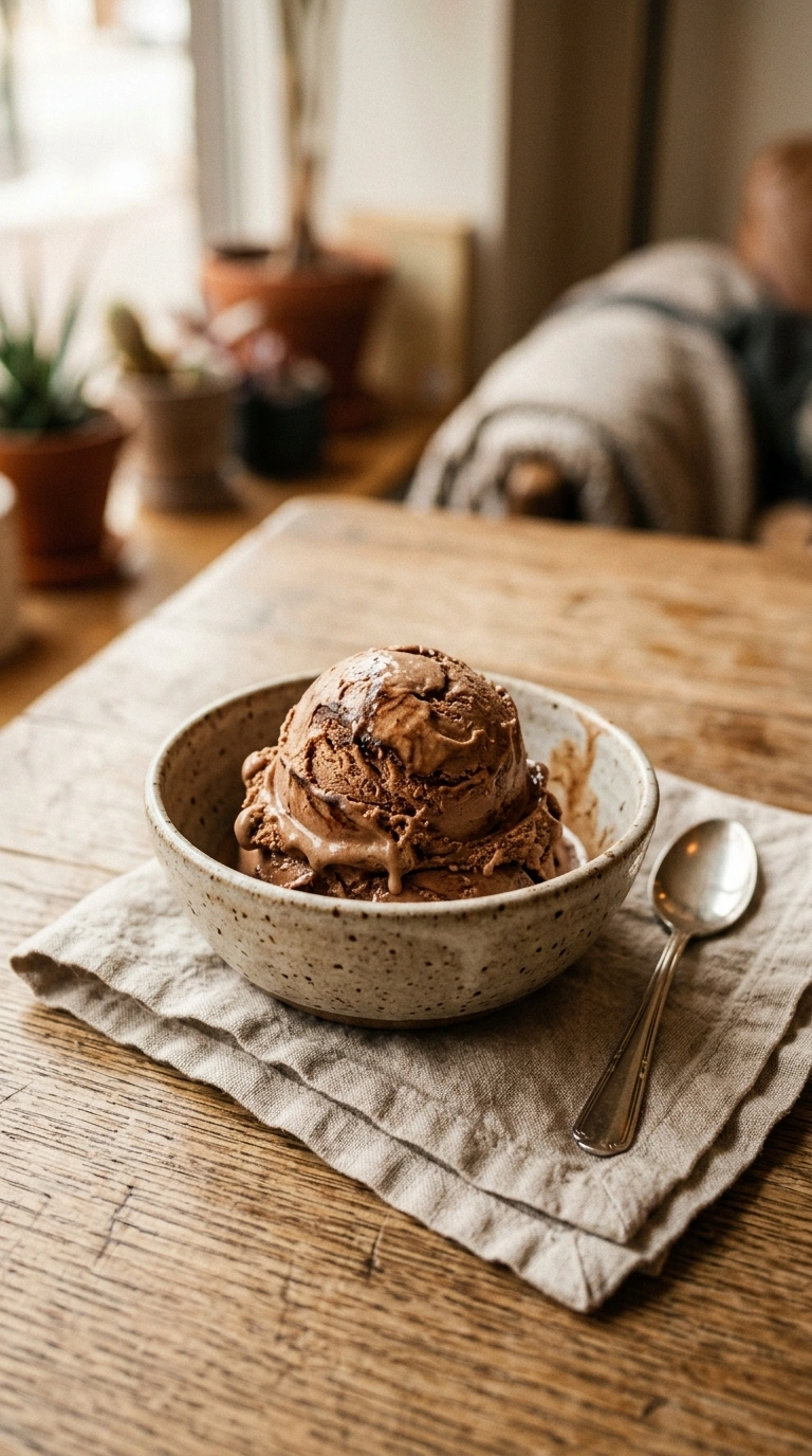 cozy ice cream dessert ready to serve