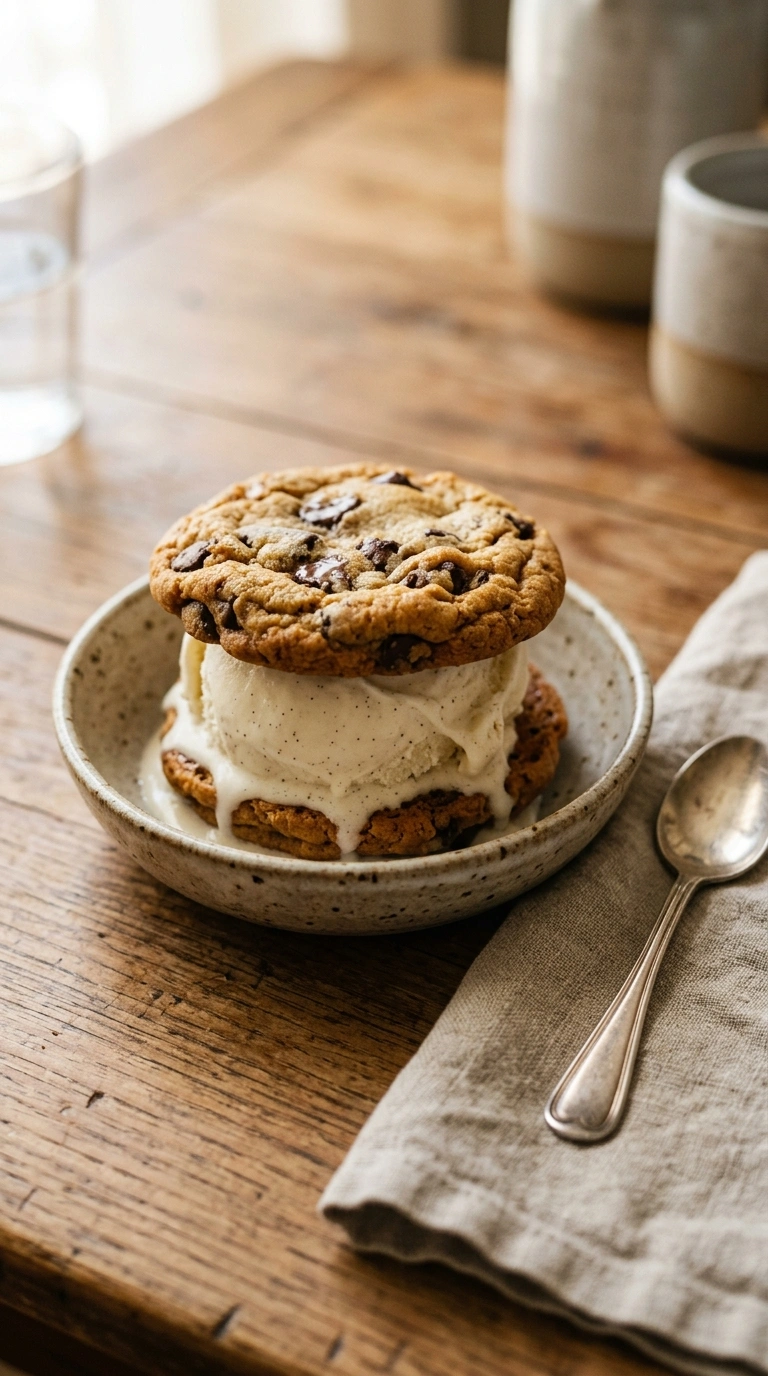 cozy ice cream sandwich ready to serve