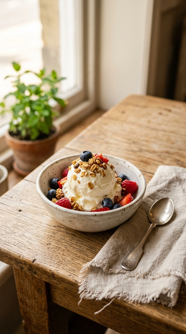 cozy frozen yogurt ready to serve