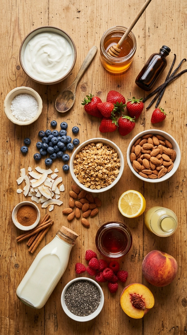Ingredients for cozy frozen yogurt