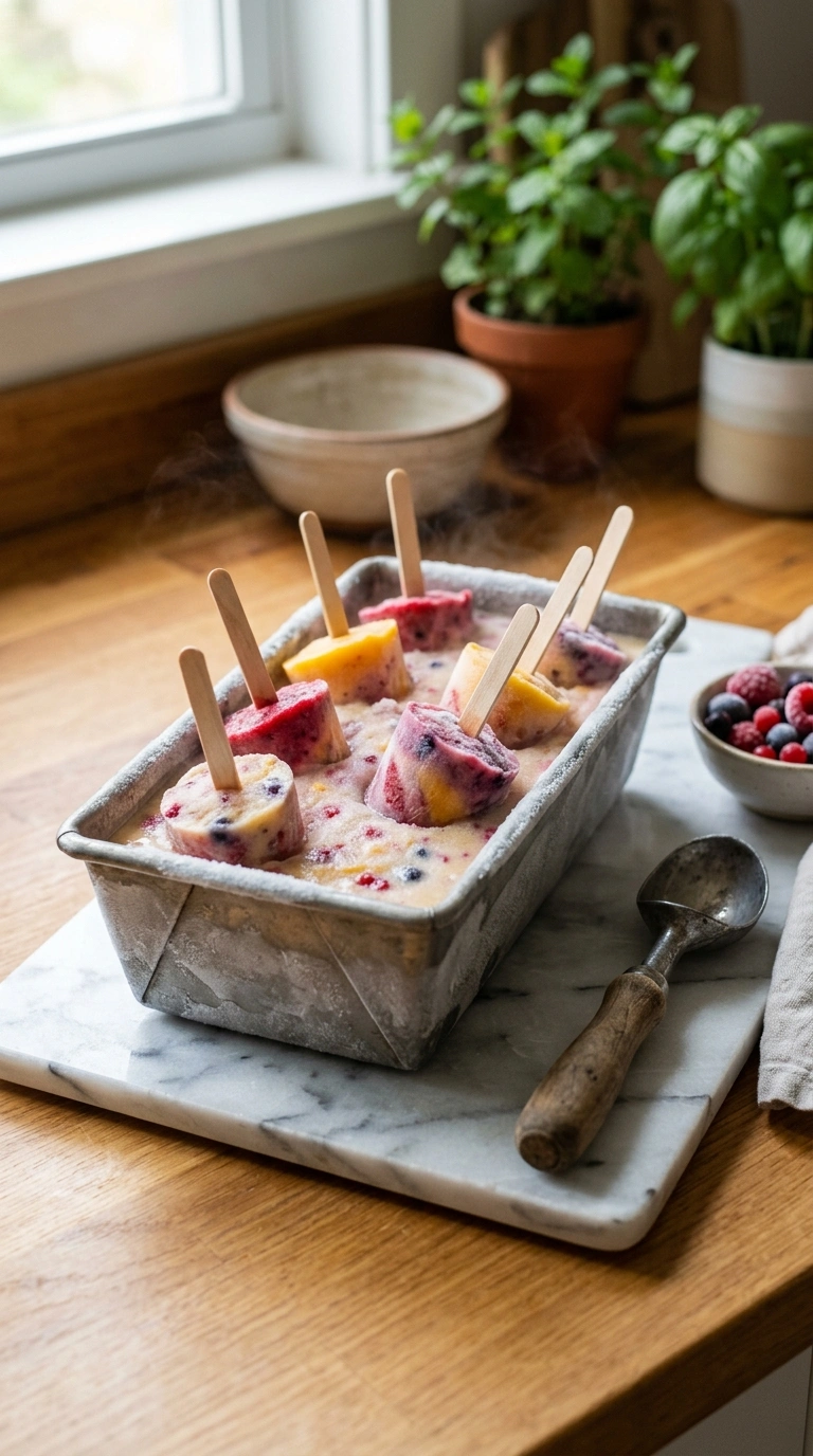 Cooking instructions for cozy popsicle dessert
