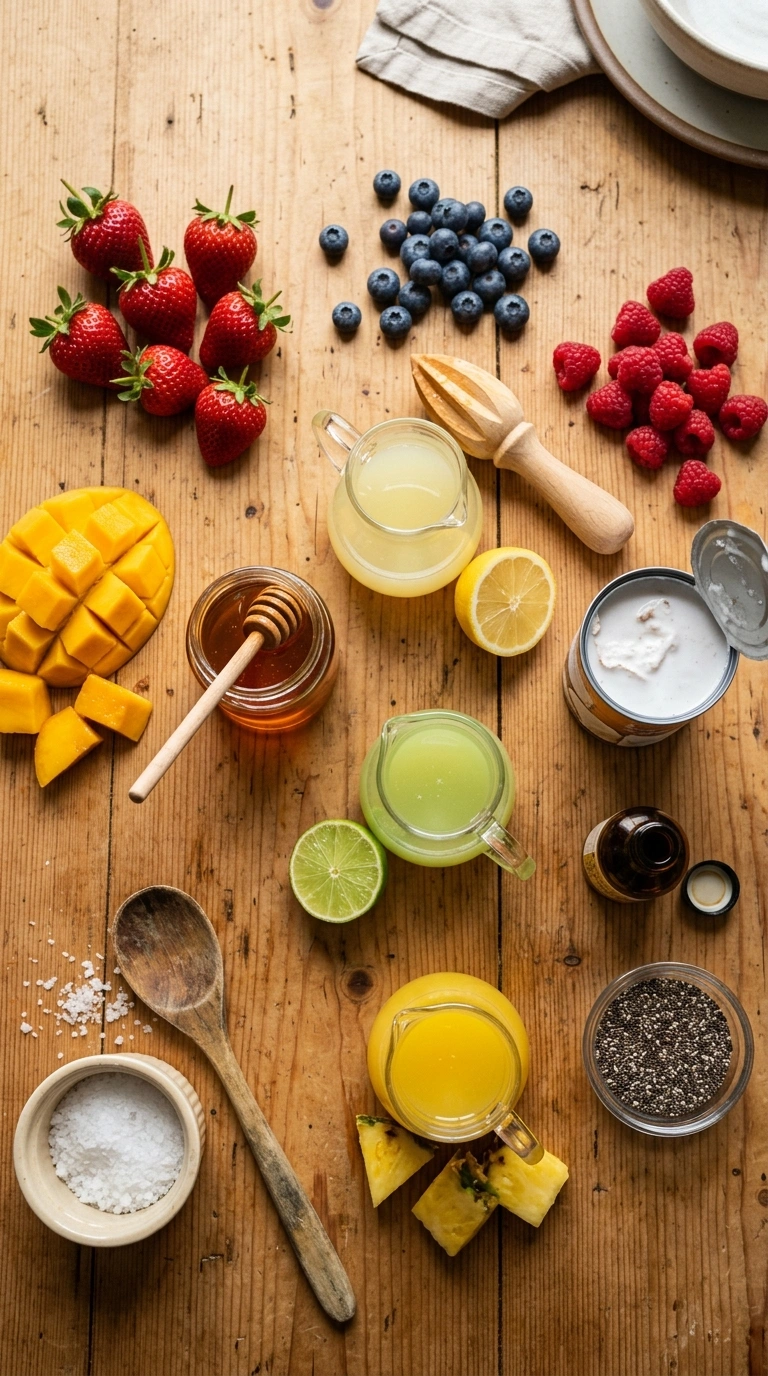 Ingredients for cozy popsicle dessert