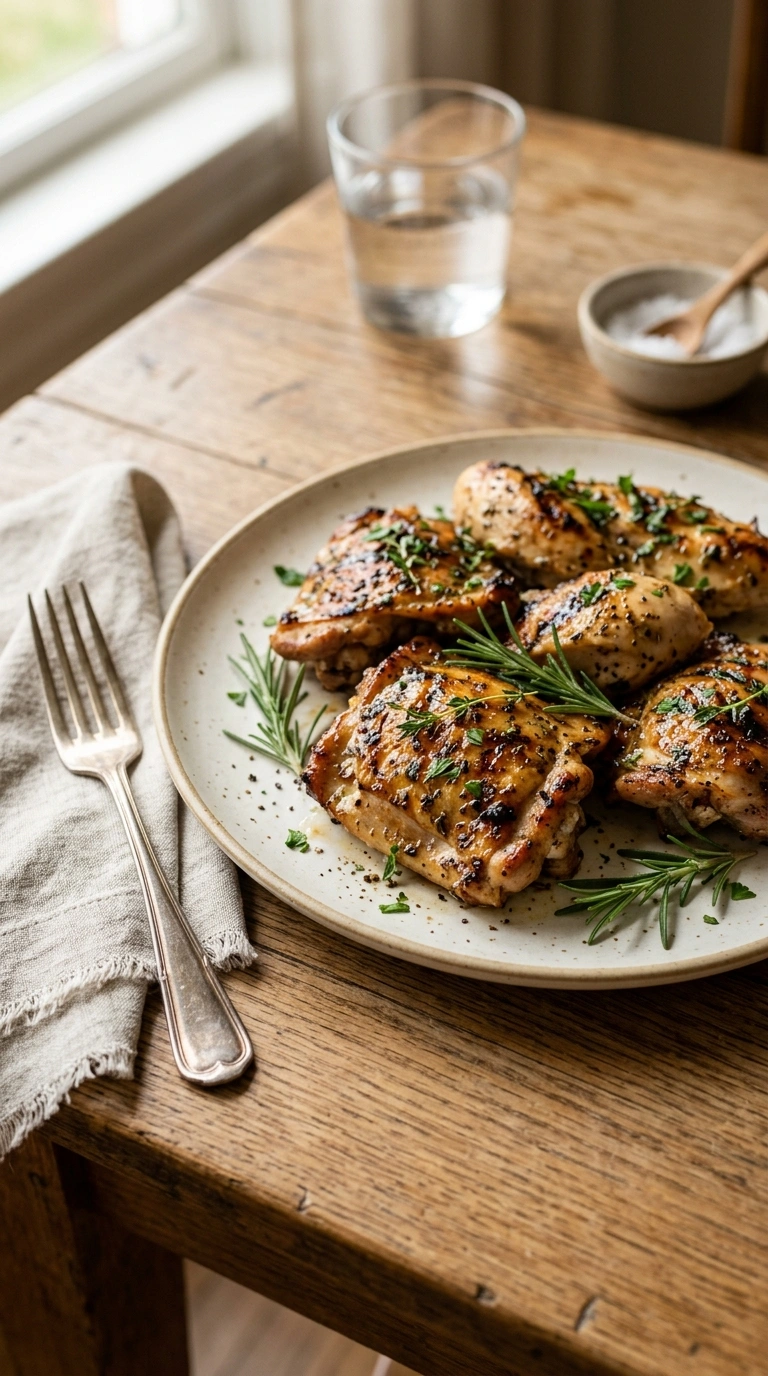 cozy labor day grilled chicken thighs ready to serve