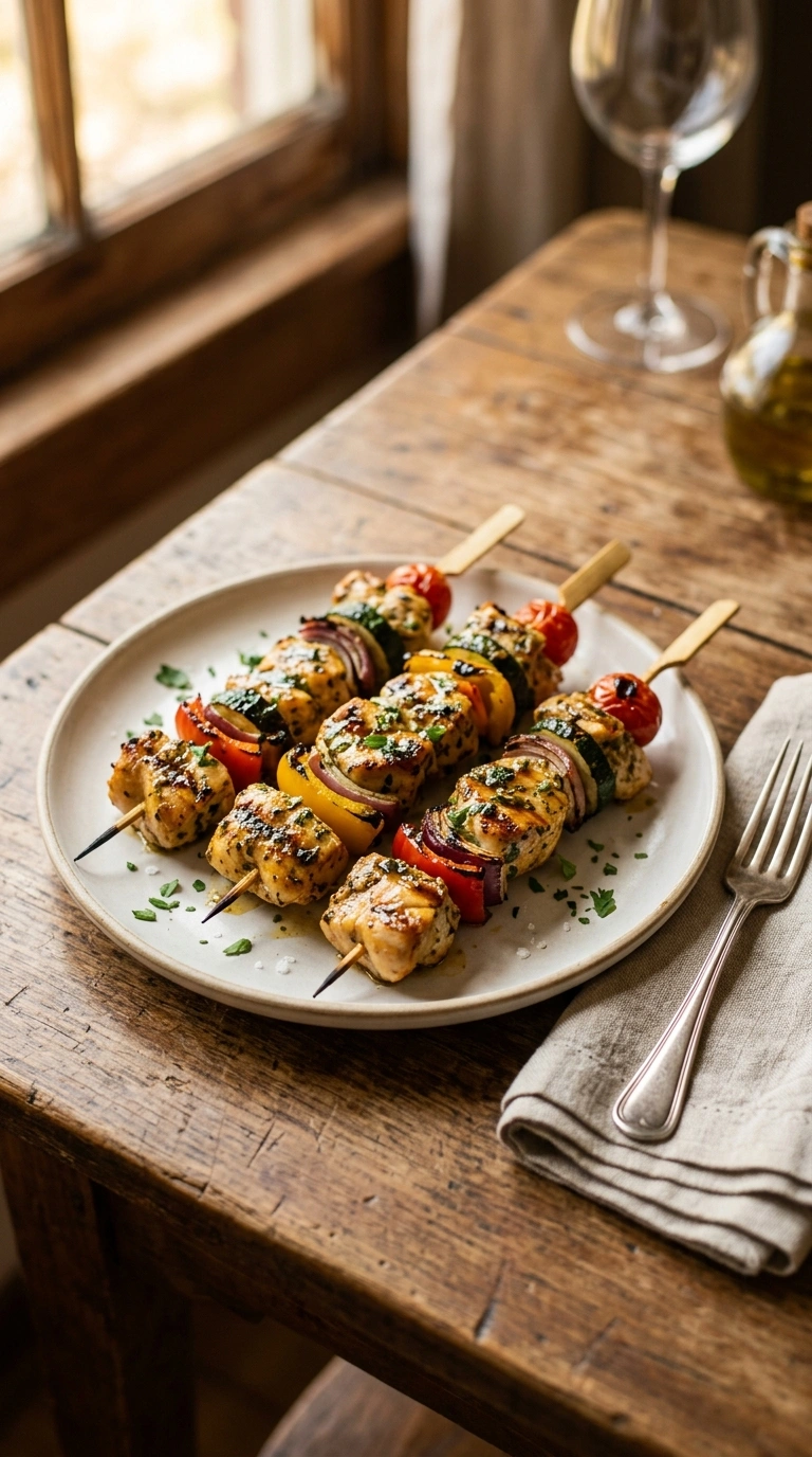 cozy labor day grilled chicken kebabs ready to serve