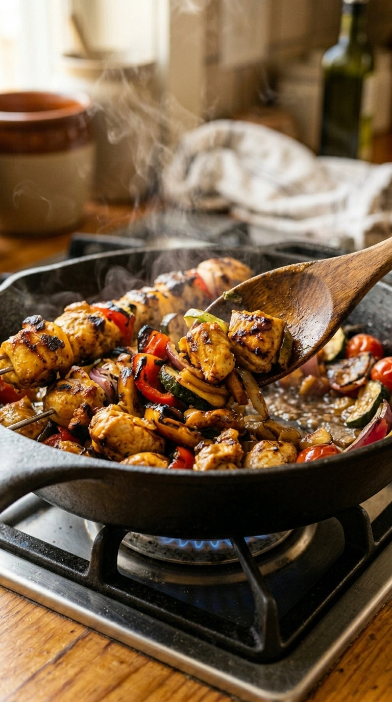 Cooking instructions for cozy labor day grilled chicken kebabs
