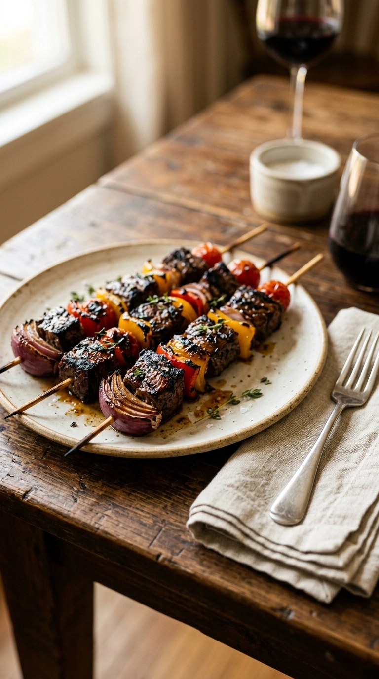 cozy labor day beef kebabs ready to serve